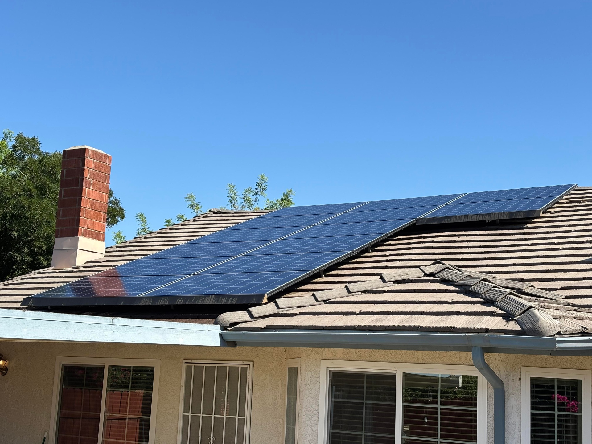 Solar roof installation after completion - clean and efficient