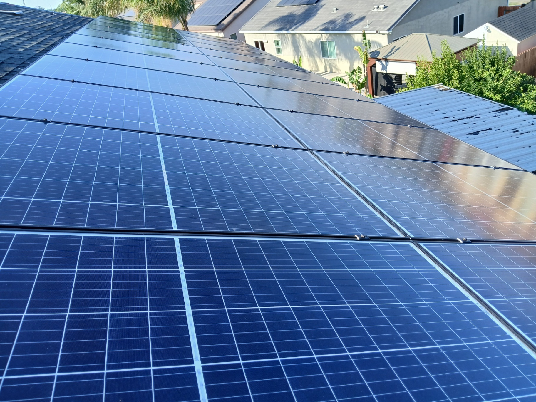 Spotless solar panel installation